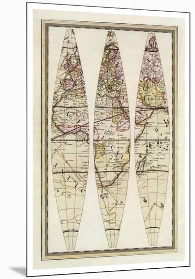 Globo Terrestre IV, c.1792-Giovanni Maria Cassini-Mounted Art Print