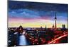 Gloomy Skyline of Berlin Germany-Martina Bleichner-Mounted Premium Giclee Print