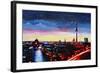 Gloomy Skyline of Berlin Germany-Martina Bleichner-Framed Art Print