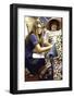 Gloria Steinem Kneeling Down Beside Bella Abzug During the Democratic Convention-null-Framed Photographic Print