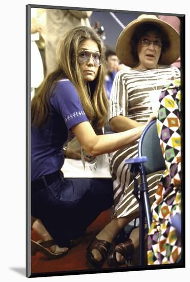 Gloria Steinem Kneeling Down Beside Bella Abzug During the Democratic Convention-null-Mounted Photographic Print