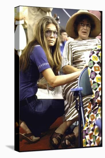 Gloria Steinem Kneeling Down Beside Bella Abzug During the Democratic Convention-null-Stretched Canvas