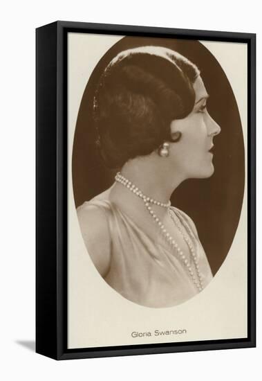 Gloria Swanson, American Actress and Film Star-null-Framed Stretched Canvas