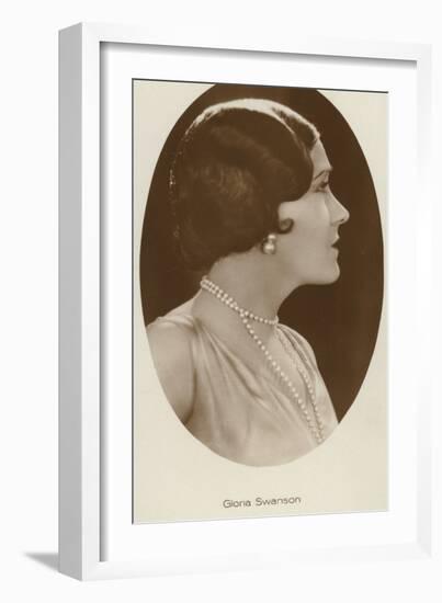 Gloria Swanson, American Actress and Film Star-null-Framed Photographic Print