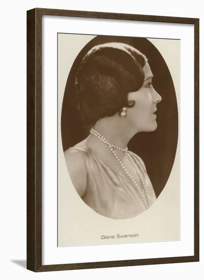 Gloria Swanson, American Actress and Film Star-null-Framed Photographic Print