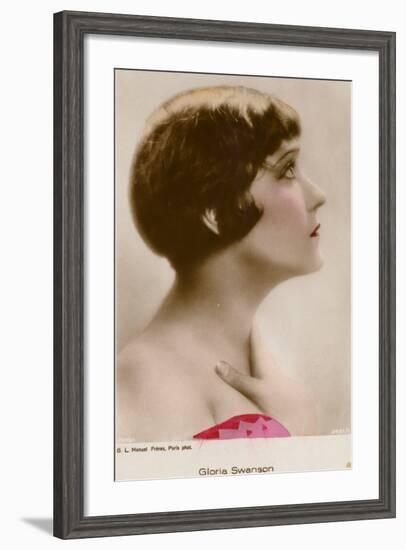 Gloria Swanson, American Actress and Film Star-null-Framed Photographic Print