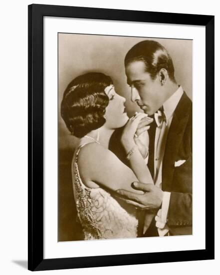 Gloria Swanson American Film Actress with Rudolph Valentino-null-Framed Photographic Print