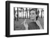 Gloria Vanderbilt Smoking Outside and Showing New Hairdo, 1963-Paul Schutzer-Framed Photographic Print