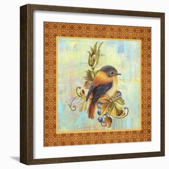 Glorious Birds On Aqua-A-Jean Plout-Framed Giclee Print