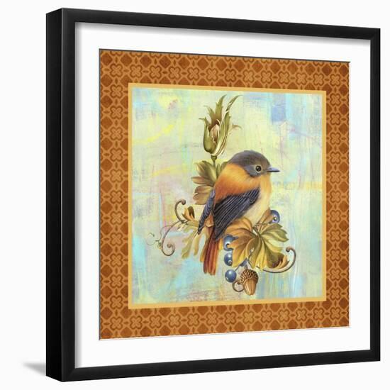 Glorious Birds On Aqua-A-Jean Plout-Framed Giclee Print