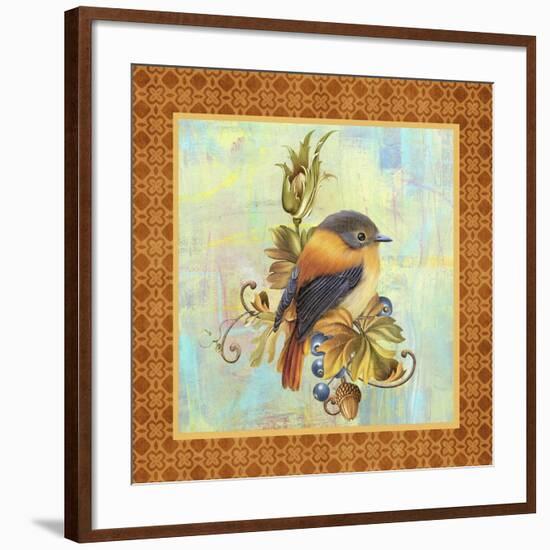 Glorious Birds On Aqua-A-Jean Plout-Framed Giclee Print