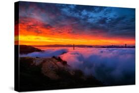 Glorious Epic Sunrise and Fog, Iconic Golden Gate Bridge, San Francisco-Vincent James-Stretched Canvas