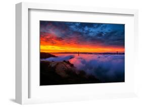 Glorious Epic Sunrise and Fog, Iconic Golden Gate Bridge, San Francisco-Vincent James-Framed Photographic Print