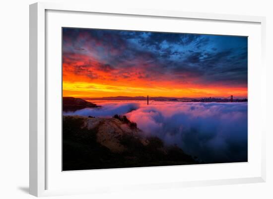 Glorious Epic Sunrise and Fog, Iconic Golden Gate Bridge, San Francisco-Vincent James-Framed Photographic Print