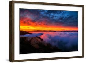 Glorious Epic Sunrise and Fog, Iconic Golden Gate Bridge, San Francisco-Vincent James-Framed Photographic Print