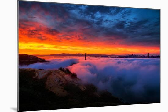 Glorious Epic Sunrise and Fog, Iconic Golden Gate Bridge, San Francisco-Vincent James-Mounted Photographic Print