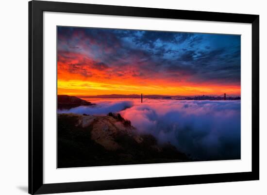 Glorious Epic Sunrise and Fog, Iconic Golden Gate Bridge, San Francisco-Vincent James-Framed Photographic Print