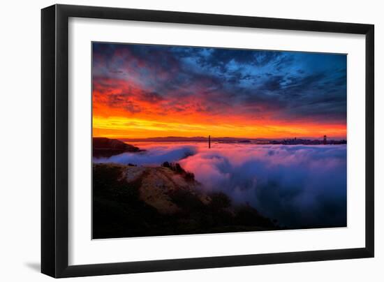 Glorious Epic Sunrise and Fog, Iconic Golden Gate Bridge, San Francisco-Vincent James-Framed Photographic Print