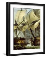 Glorious First of June, or Third Battle of Ushant Between English and French, 1794-Philip James De Loutherbourg-Framed Giclee Print