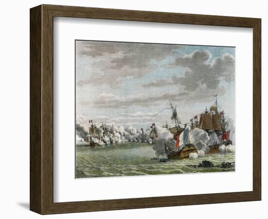 Glorious First of June, the French Fleet Is Defeated by Howe Off Ushant-null-Framed Art Print