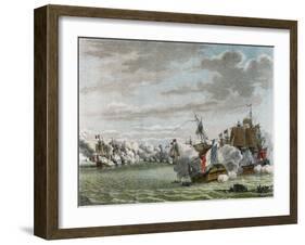 Glorious First of June, the French Fleet Is Defeated by Howe Off Ushant-null-Framed Art Print