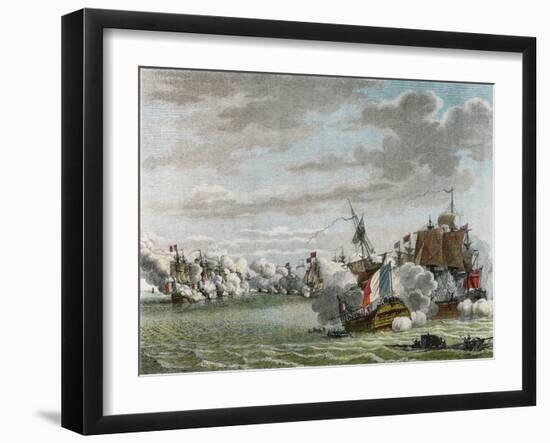 Glorious First of June, the French Fleet Is Defeated by Howe Off Ushant-null-Framed Art Print