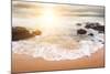 Glorious Sunrise Scene at the Ocean with the Sun, Clouds and a Beautiful Little White Wave on the S-Smileus-Mounted Photographic Print