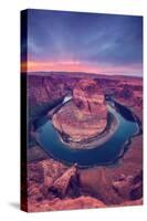 Glorious Sunset at Horseshoe Bend, Page Arizona-null-Stretched Canvas