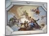 Glory Among the Virtues: Fame, Glory, Justice, Fortitude, Temperance and Prudence, 1734-Giambattista Tiepolo-Mounted Giclee Print