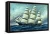 Glory of the Seas' in Full Sail, 1919-Antonio Jacobsen-Framed Stretched Canvas