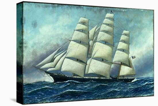 Glory of the Seas' in Full Sail, 1919-Antonio Jacobsen-Stretched Canvas