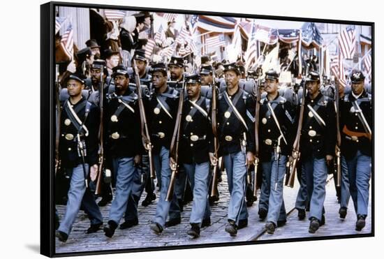 Glory (Pour la gloire) by EdwardZwick with Morgan Freeman, 1989 (guerre by Secession) (photo)-null-Framed Stretched Canvas