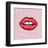 Glossy Pop Art Lips-null-Framed Art Print