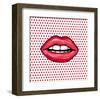 Glossy Pop Art Lips-null-Framed Art Print