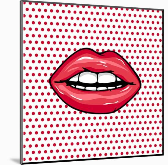 Glossy Pop Art Lips-null-Mounted Art Print