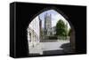 Gloucester Cathedral from the Northwest, Seen from St. Marys Gate, Gloucestershire, England, UK-Nick Servian-Framed Stretched Canvas