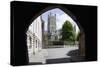 Gloucester Cathedral from the Northwest, Seen from St. Marys Gate, Gloucestershire, England, UK-Nick Servian-Stretched Canvas