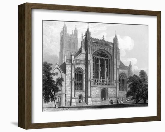 Gloucester Cathedral-WH Bartlett-Framed Art Print