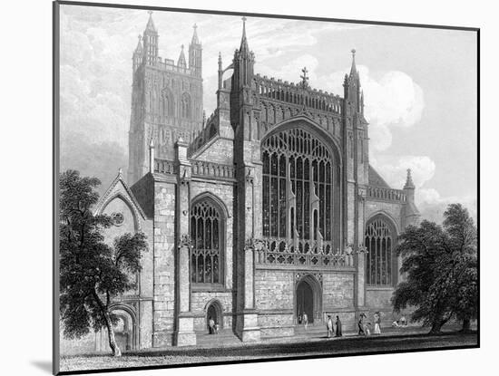 Gloucester Cathedral-WH Bartlett-Mounted Art Print