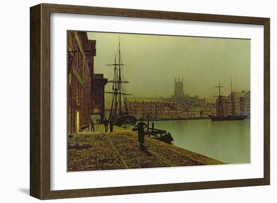 Gloucester Docks, c.1880-John Atkinson Grimshaw-Framed Premium Giclee Print