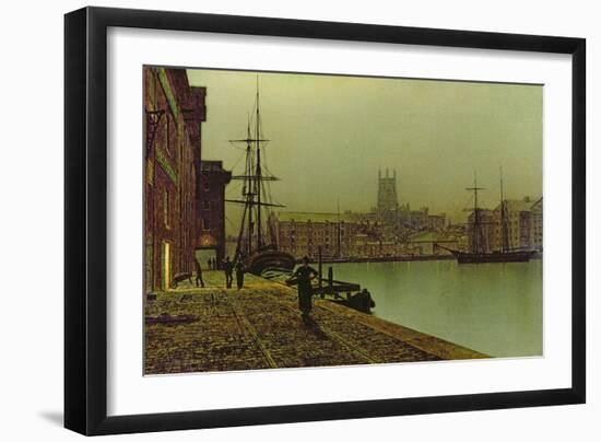 Gloucester Docks, c.1880-John Atkinson Grimshaw-Framed Premium Giclee Print