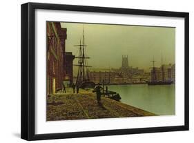 Gloucester Docks, c.1880-John Atkinson Grimshaw-Framed Premium Giclee Print