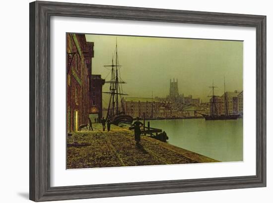 Gloucester Docks, c.1880-John Atkinson Grimshaw-Framed Giclee Print