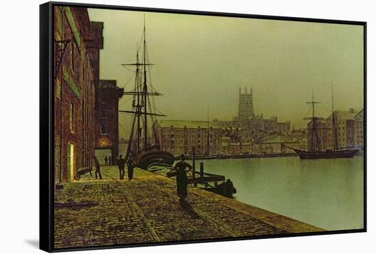 Gloucester Docks, c.1880-John Atkinson Grimshaw-Framed Stretched Canvas