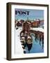 "Gloucester Harbor in Winter," Saturday Evening Post Cover, February 4, 1961-John Clymer-Framed Premium Giclee Print