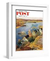 "Gloucester Harbor" Saturday Evening Post Cover, November 14, 1959-John Clymer-Framed Giclee Print