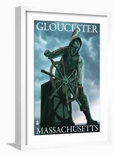 Gloucester, Massachusetts, Fisherman's Memorial Scene-Lantern Press-Framed Art Print