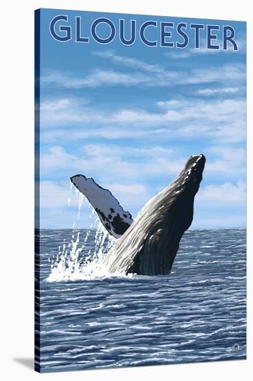Gloucester, Massachusetts, Humpback Whale-Lantern Press-Stretched Canvas