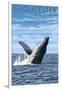 Gloucester, Massachusetts, Humpback Whale-Lantern Press-Framed Art Print