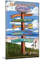 Gloucester, Massachusetts - Sign Destinations-Lantern Press-Mounted Art Print